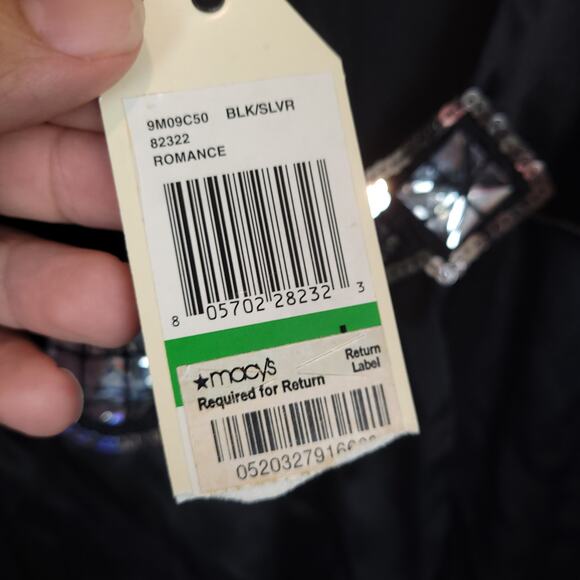 Studio M Women's Embellished 100% Silk Midi Dress Sz Large Boho Whimsigoth Black - Picture 4 of 16